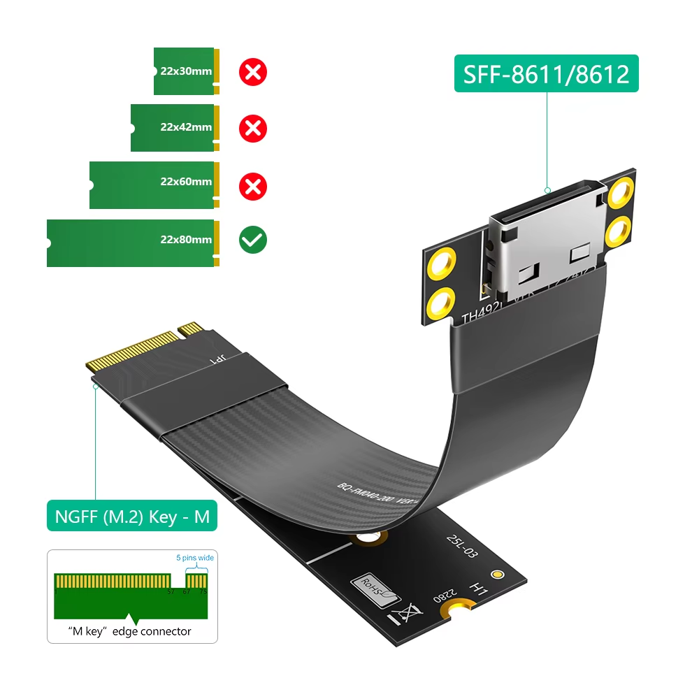Cable de extensión M.2 NVME a  - Oculink Egpu Mini Pc reseña y precio